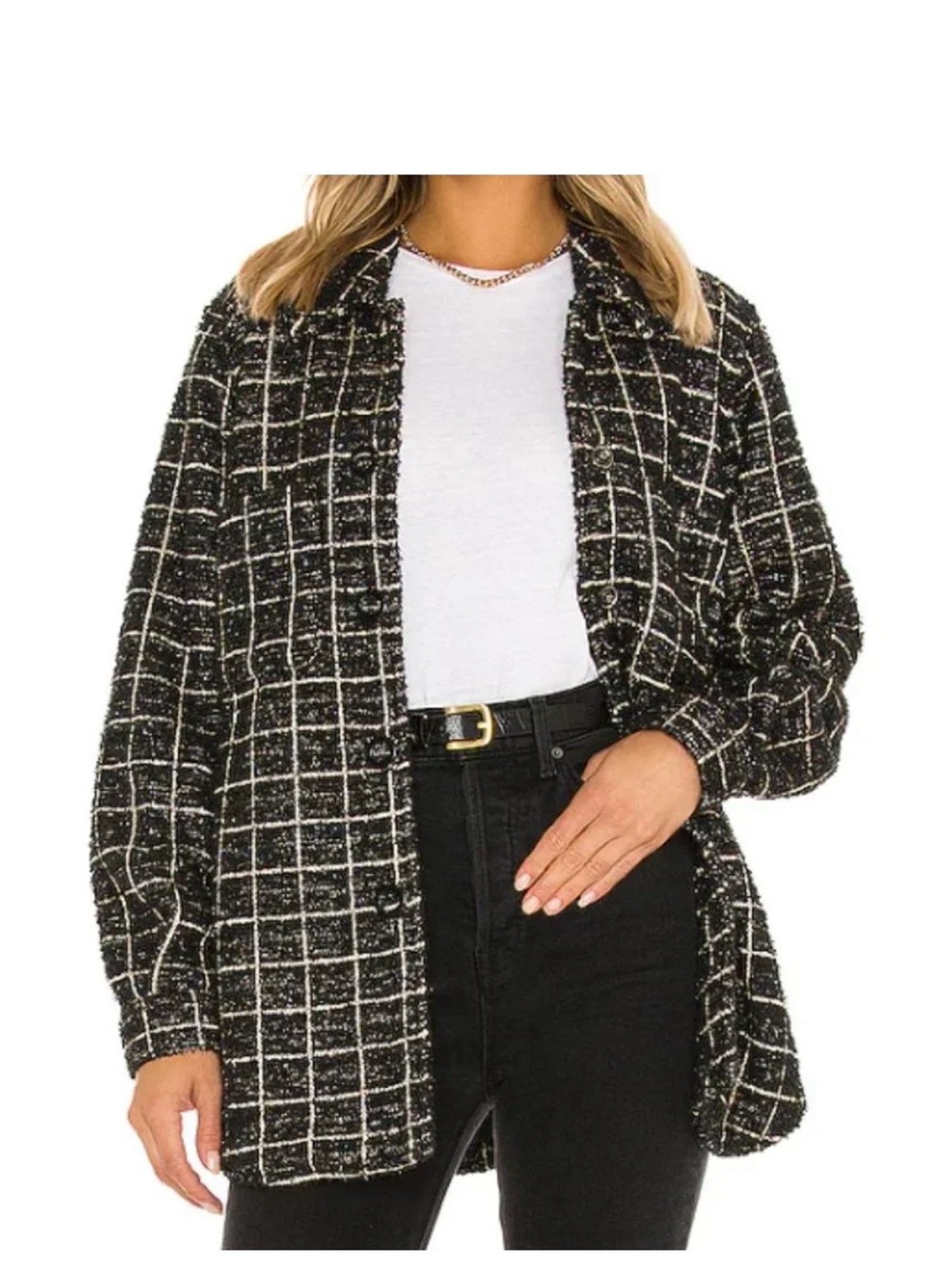 BB Dakota by Steve Madden Tweed Window Seat Shirt Jacket